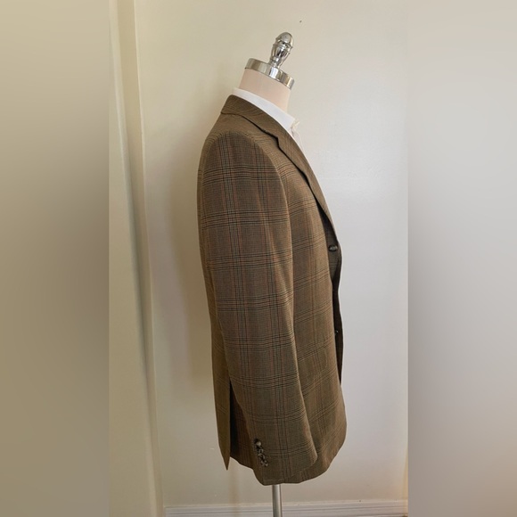 ALFRED DUNHILL Made in Italy Check Print Pure Cashmere 3-Button Jacket Size 42 L - Picture 3 of 9